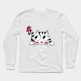 Yuna Cat | The Enchanting Butterfly Observer Long Sleeve T-Shirt